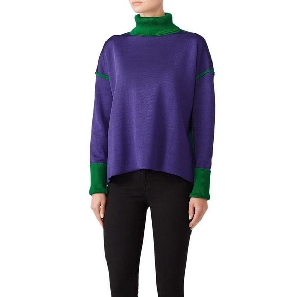 Marni Green Purple Turtleneck Sweater Italian IT 38 Excellent condition Shirt